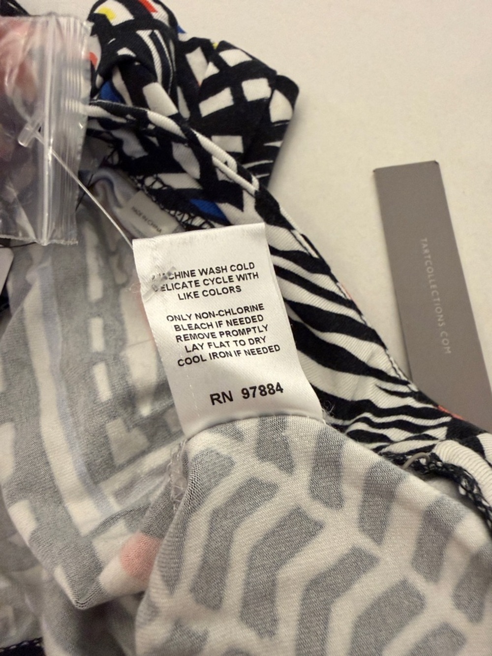 tarte Black & White Geometric Shorts with Color Accent - Picture 6 of 11